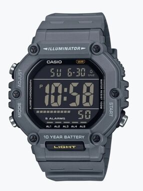 CASIO Digital Illuminator, Gray Resin w/ Negative Display, AE1600H-8BV, NEW!!!